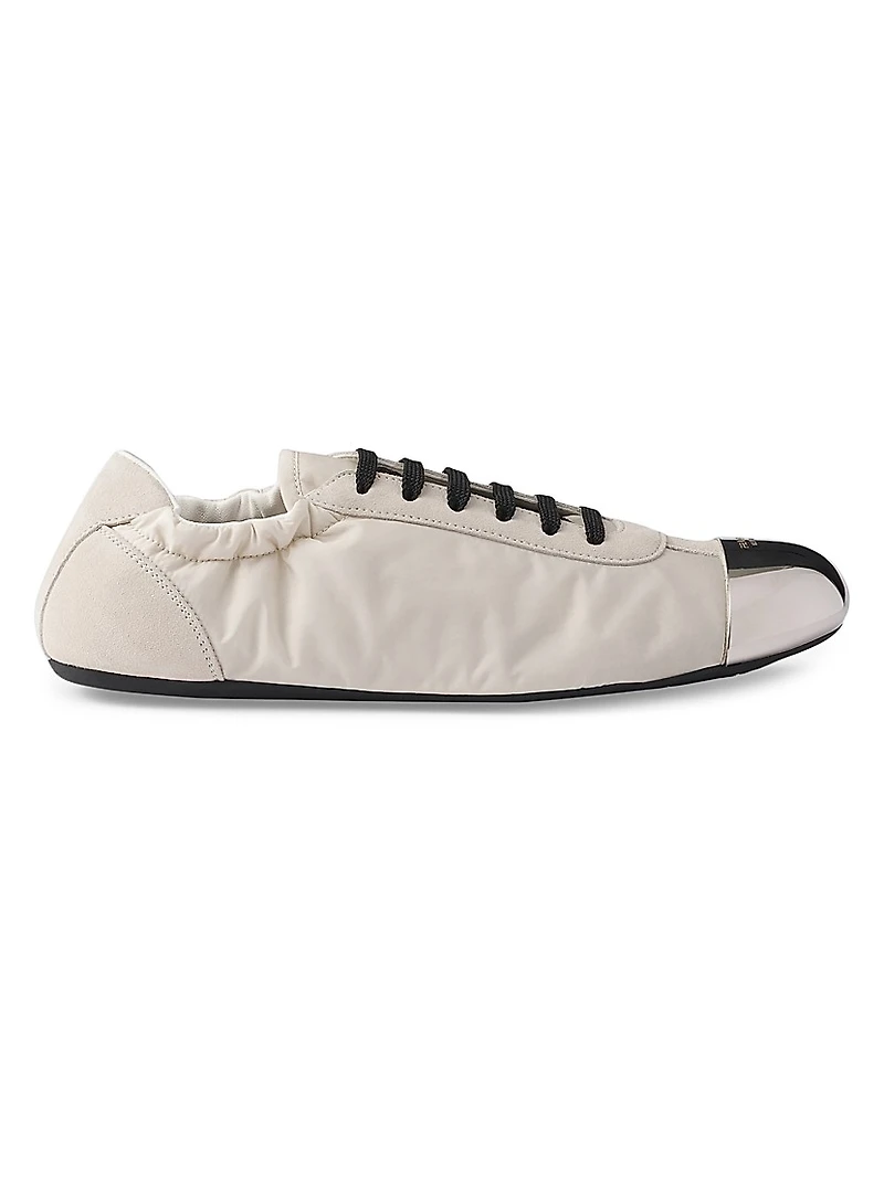 Collapse Re-Nylon and Suede Sneakers with Metal Toecap