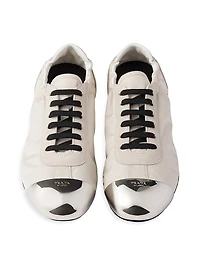 Collapse Re-Nylon and Suede Sneakers with Metal Toecap