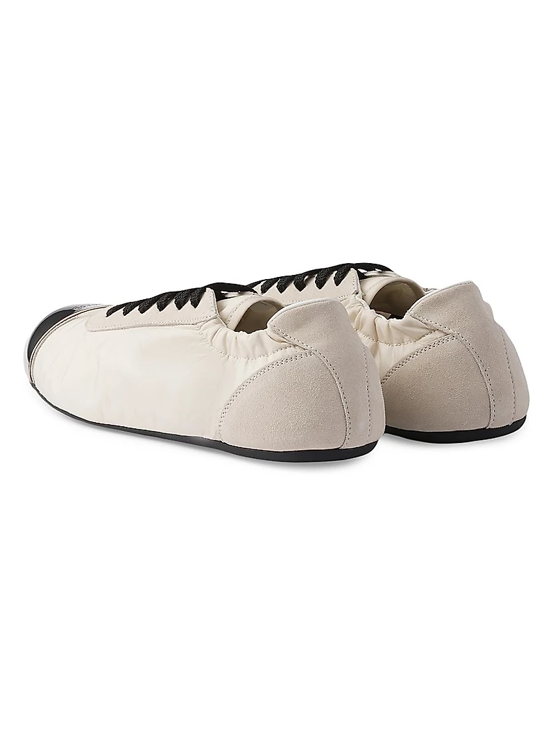 Collapse Re-Nylon and Suede Sneakers with Metal Toecap