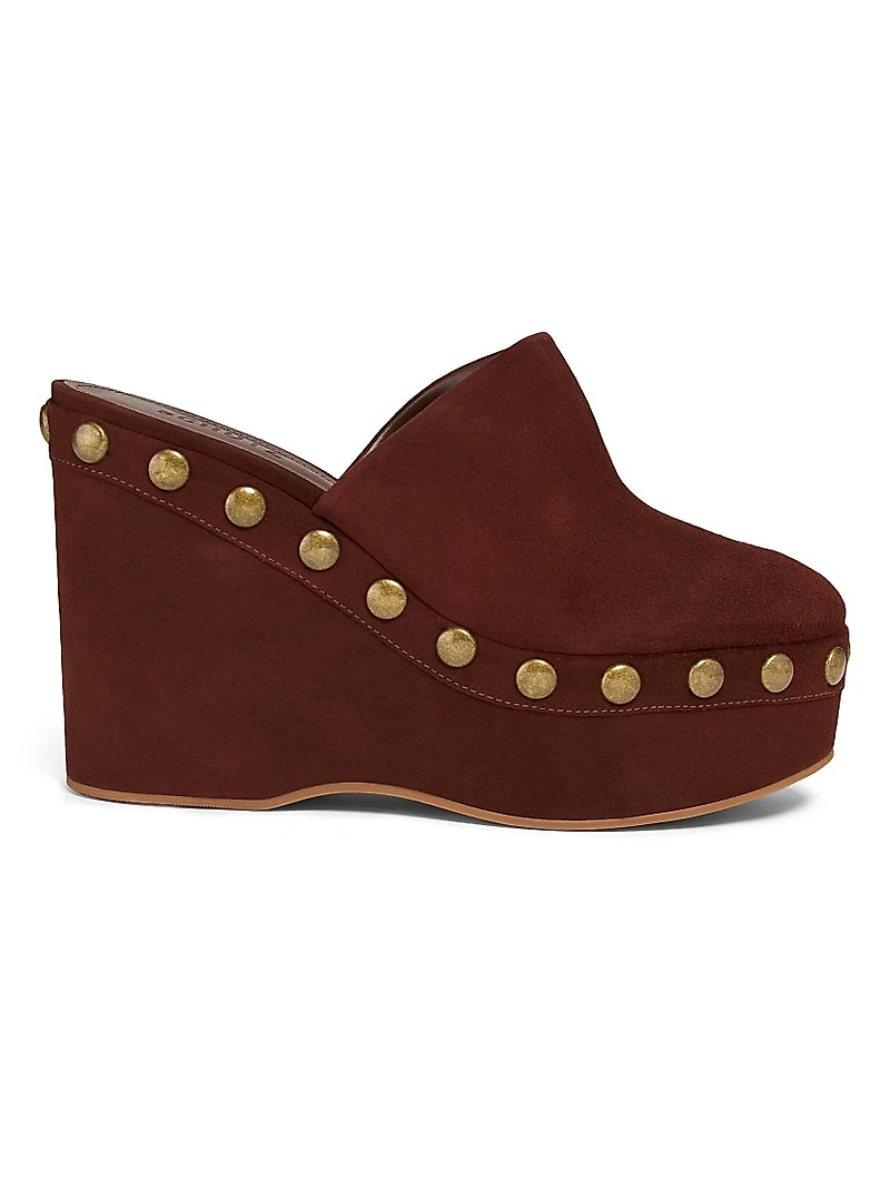Sierra 115MM Studded Suede Platform Clogs