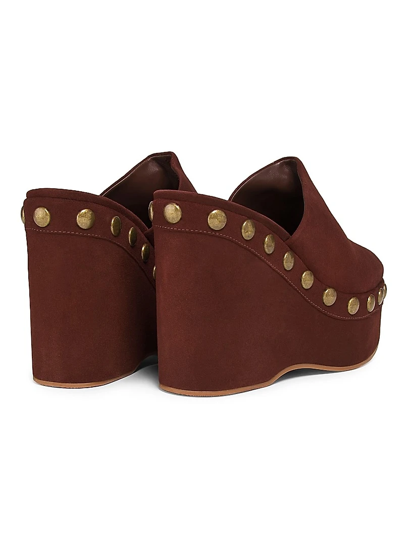 Sierra 115MM Studded Suede Platform Clogs