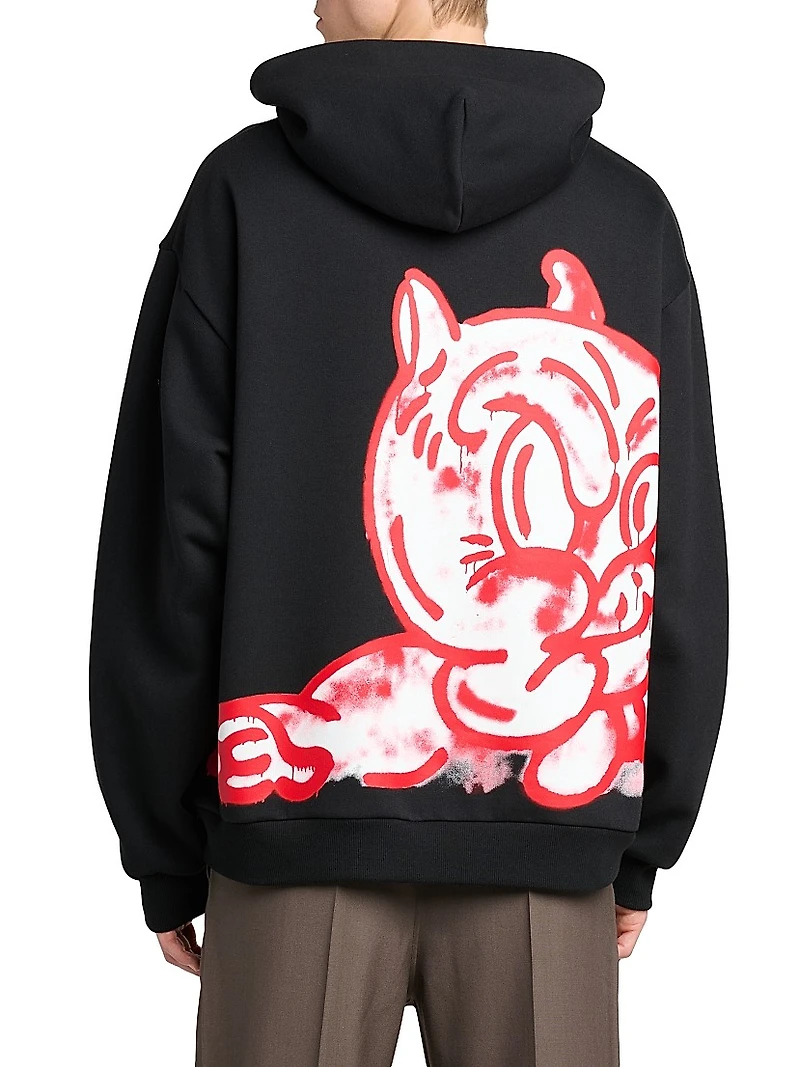 Graffiti Logo Cotton Hoodie