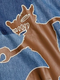 Wolf-Patch Denim Oversized Shirt