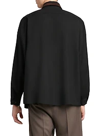 Logo Wool Velvet-Trimmed Shirt