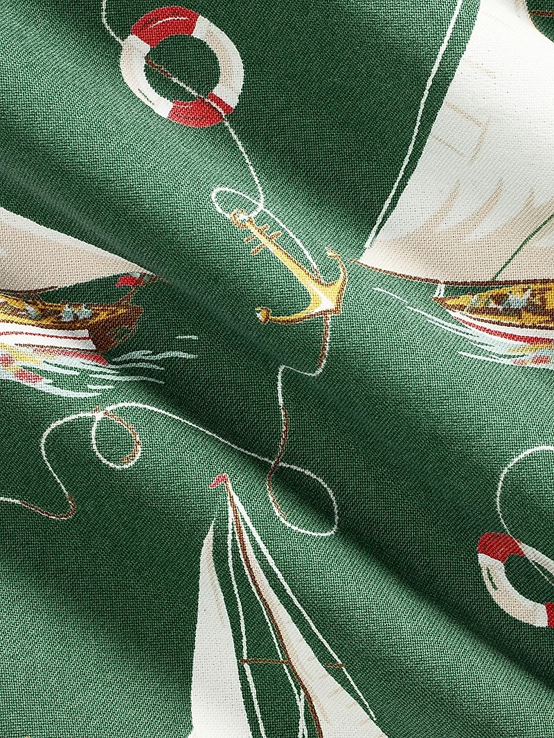 Classic Fit Sailboat Cotton Camp Shirt