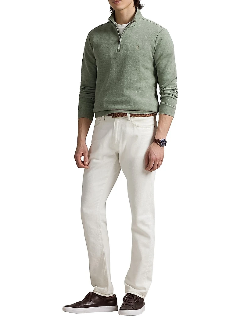 Double-Knit Mesh Quarter-Zip Sweatshirt