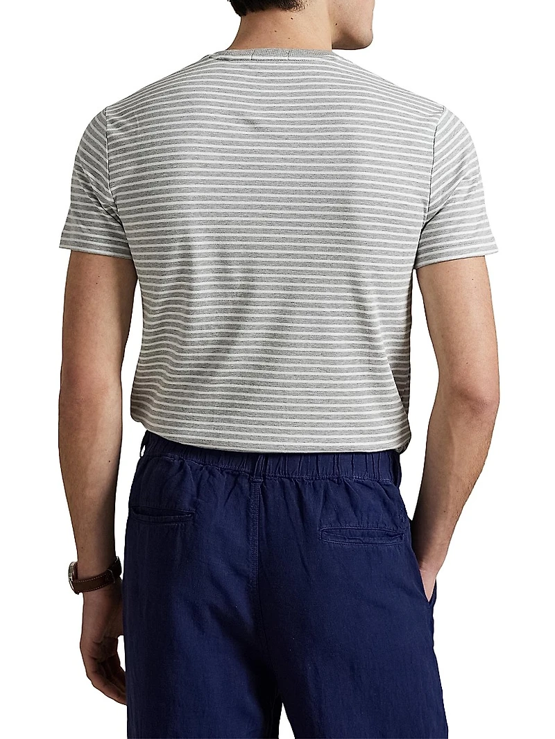 Custom-Slim-Fit Striped Soft Cotton T-Shirt