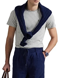 Custom-Slim-Fit Striped Soft Cotton T-Shirt