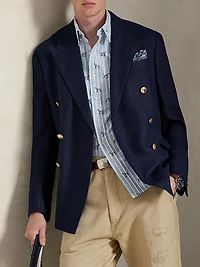 Classic-Fit Striped Dog-Print Shirt
