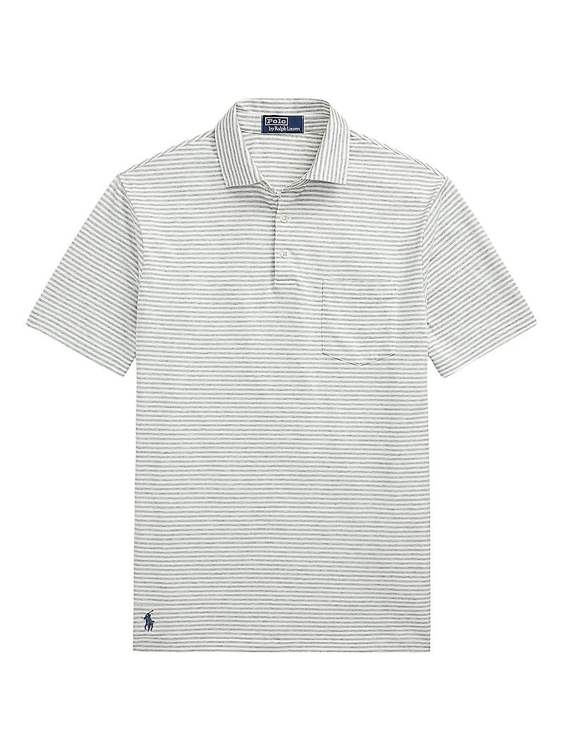Lisle Standard Fit Striped Cotton Polo Shirt