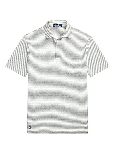 Lisle Standard Fit Striped Cotton Polo Shirt