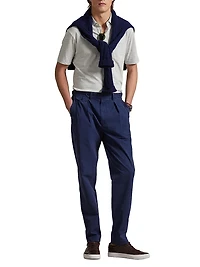 Lisle Standard Fit Striped Cotton Polo Shirt