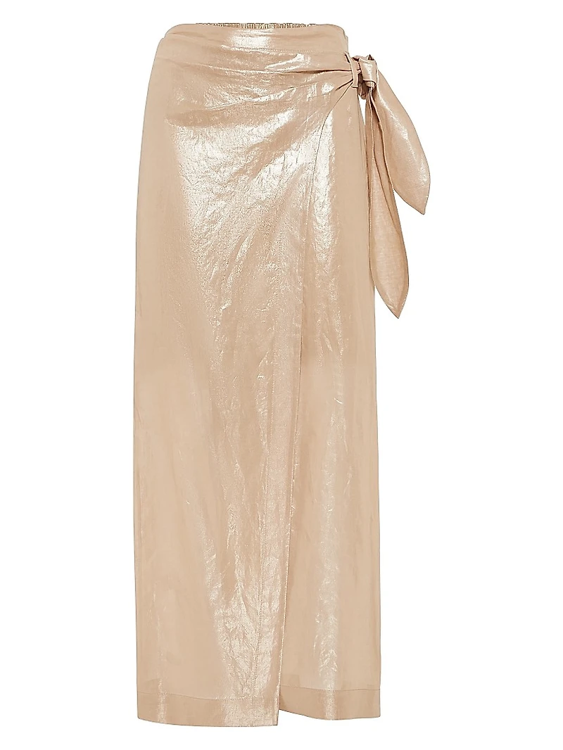 Lamé Cotton Gauze Sarong Skirt