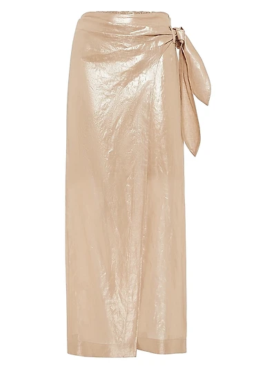 Lamé Cotton Gauze Sarong Skirt