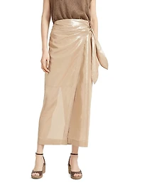 Lamé Cotton Gauze Sarong Skirt