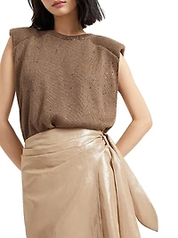 Lamé Cotton Gauze Sarong Skirt