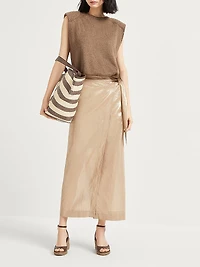 Lamé Cotton Gauze Sarong Skirt