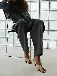 Naos 65MM Leather Slingback Sandals