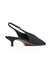 Diske 40MM Crêpe de Chine Point-Toe Slingback Pumps