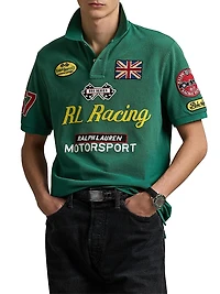 Classic-Fit Racing Mesh Polo Shirt