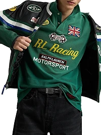 Classic-Fit Racing Mesh Polo Shirt