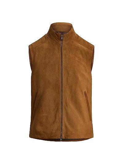 Classic Suede Double-Zip Vest