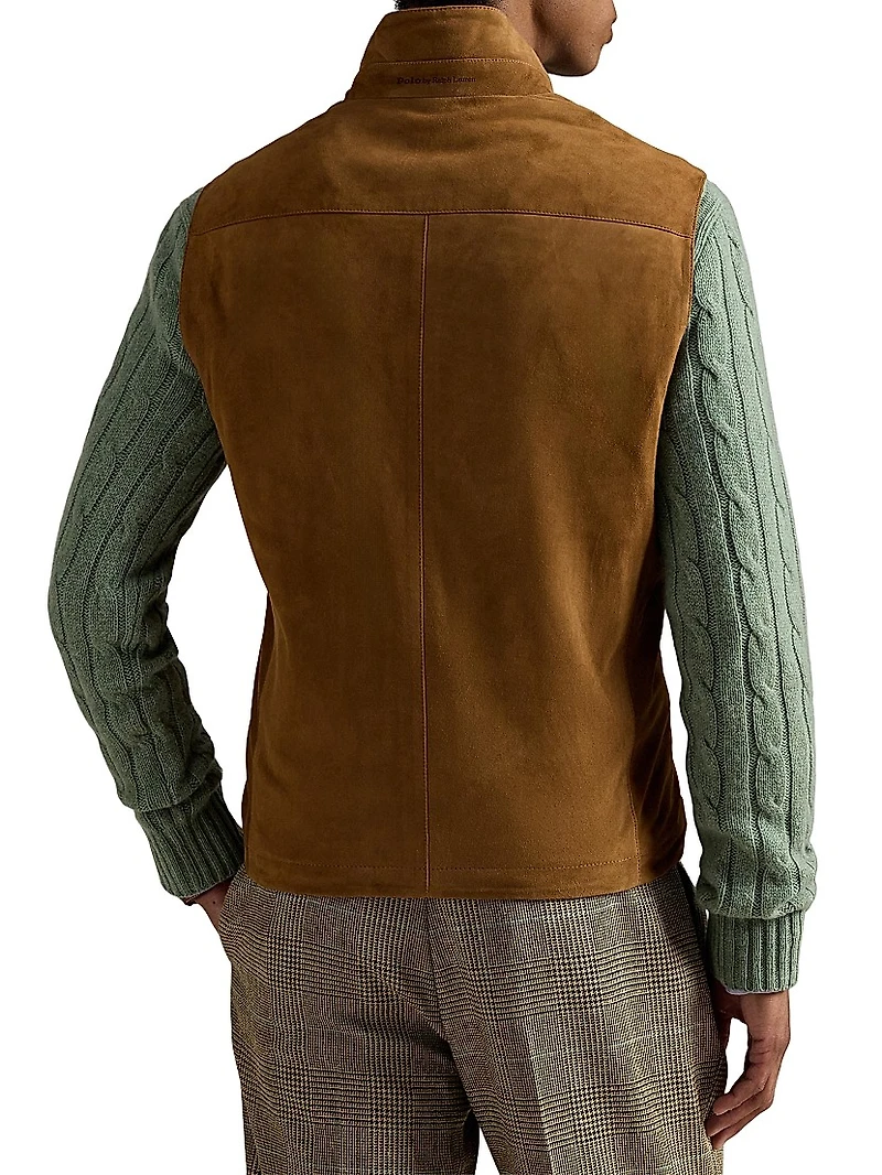 Classic Suede Double-Zip Vest