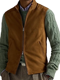 Classic Suede Double-Zip Vest