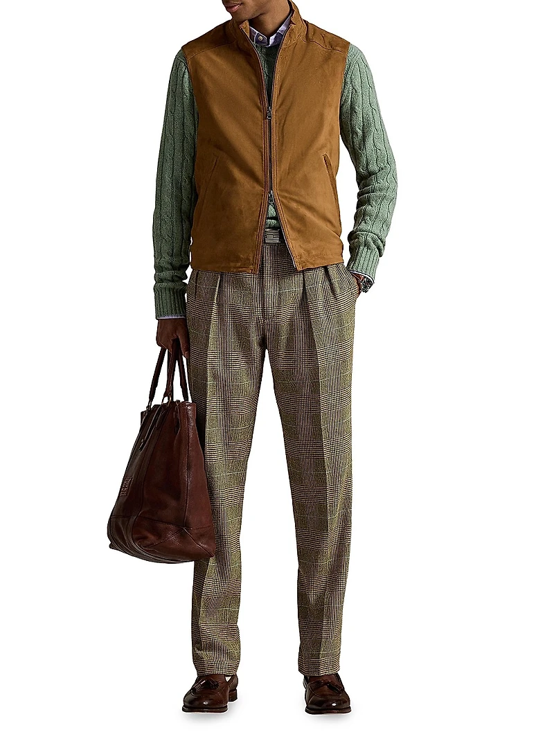 Classic Suede Double-Zip Vest
