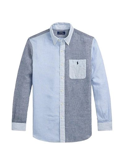 Classic-Fit Linen Button-Up Shirt