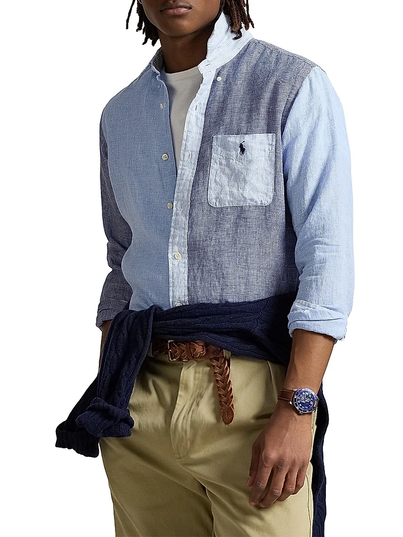 Classic-Fit Linen Button-Up Shirt
