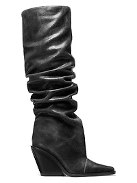 Noemie Leather Wedge Boots