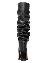 Noemie Leather Wedge Boots
