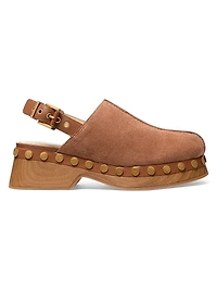 Esra 50MM Studded Suede Clogs