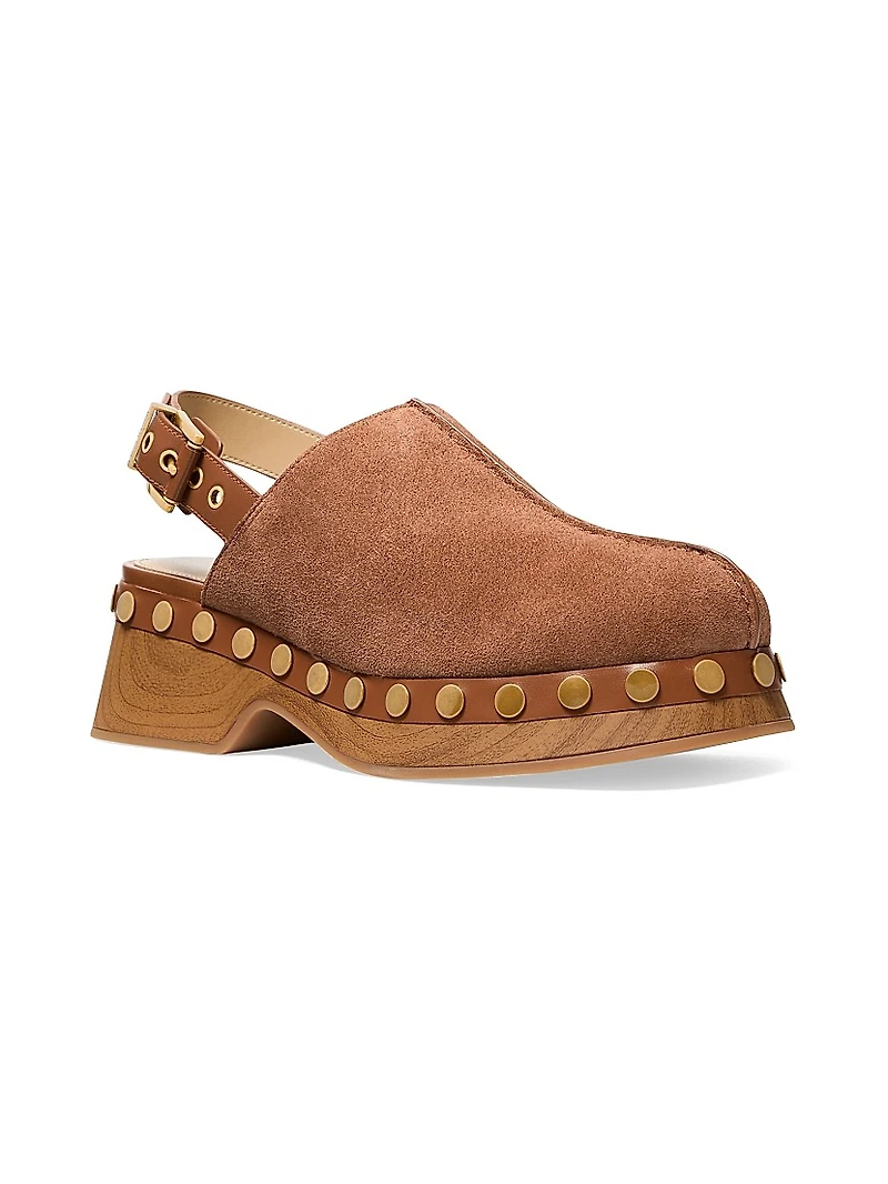 Esra 50MM Studded Suede Clogs