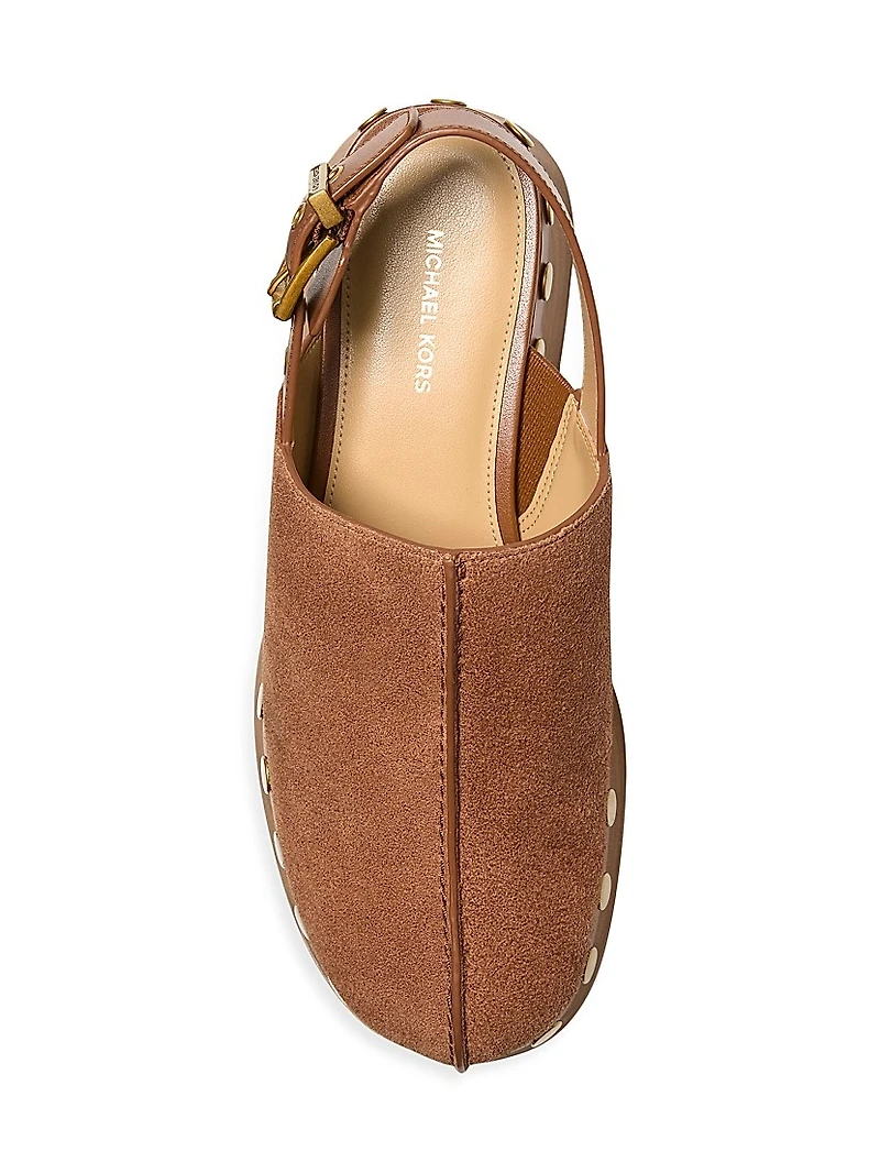 Esra 50MM Studded Suede Clogs