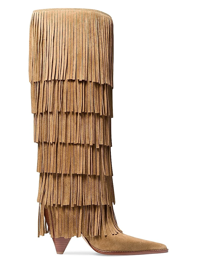 Jayla 90MM Fringed Suede Boots