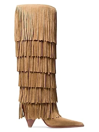 Jayla 90MM Fringed Suede Boots