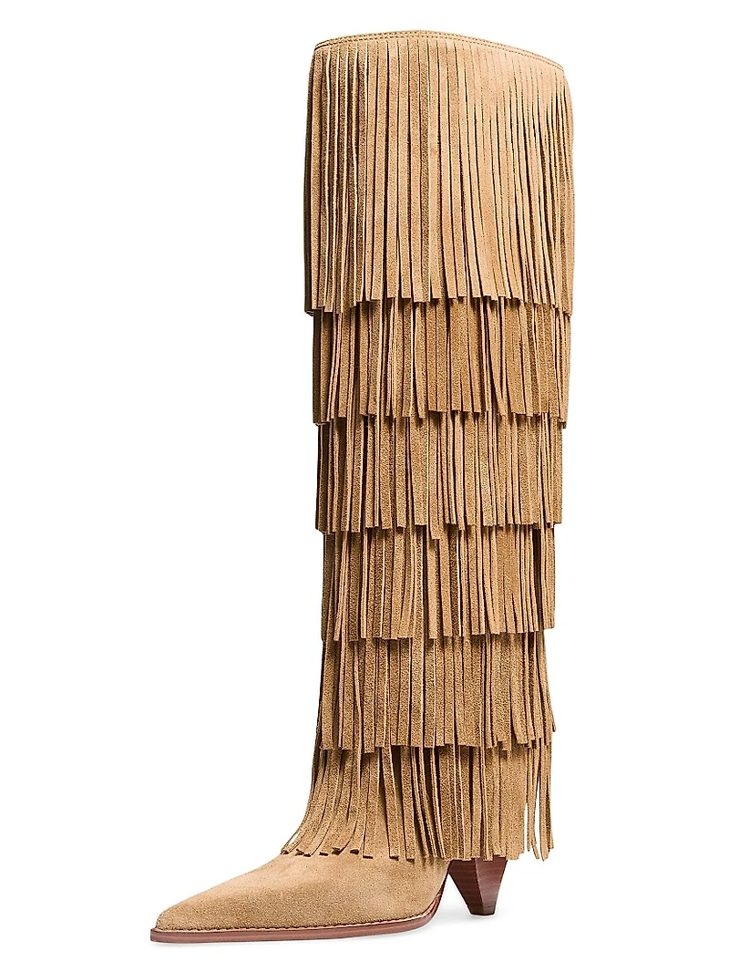 Jayla 90MM Fringed Suede Boots