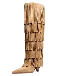 Jayla 90MM Fringed Suede Boots