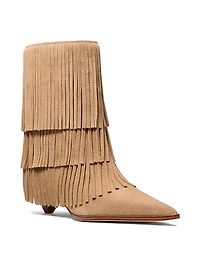 Jayla 50MM Fringed Suede Booties