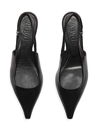35MM Leather Slingback Pumps