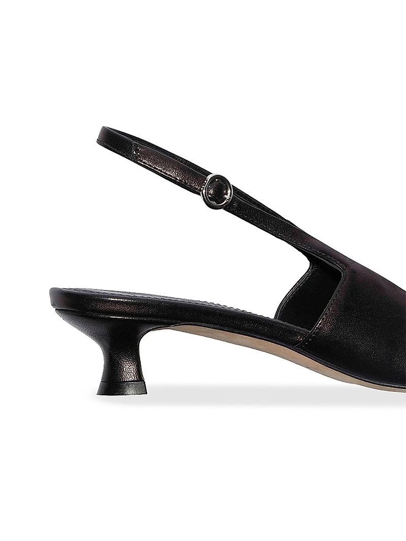 35MM Leather Slingback Pumps
