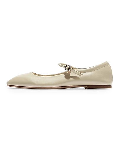 Leather Square-Toe Flats