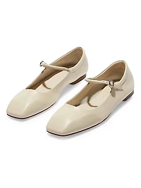 Leather Square-Toe Flats