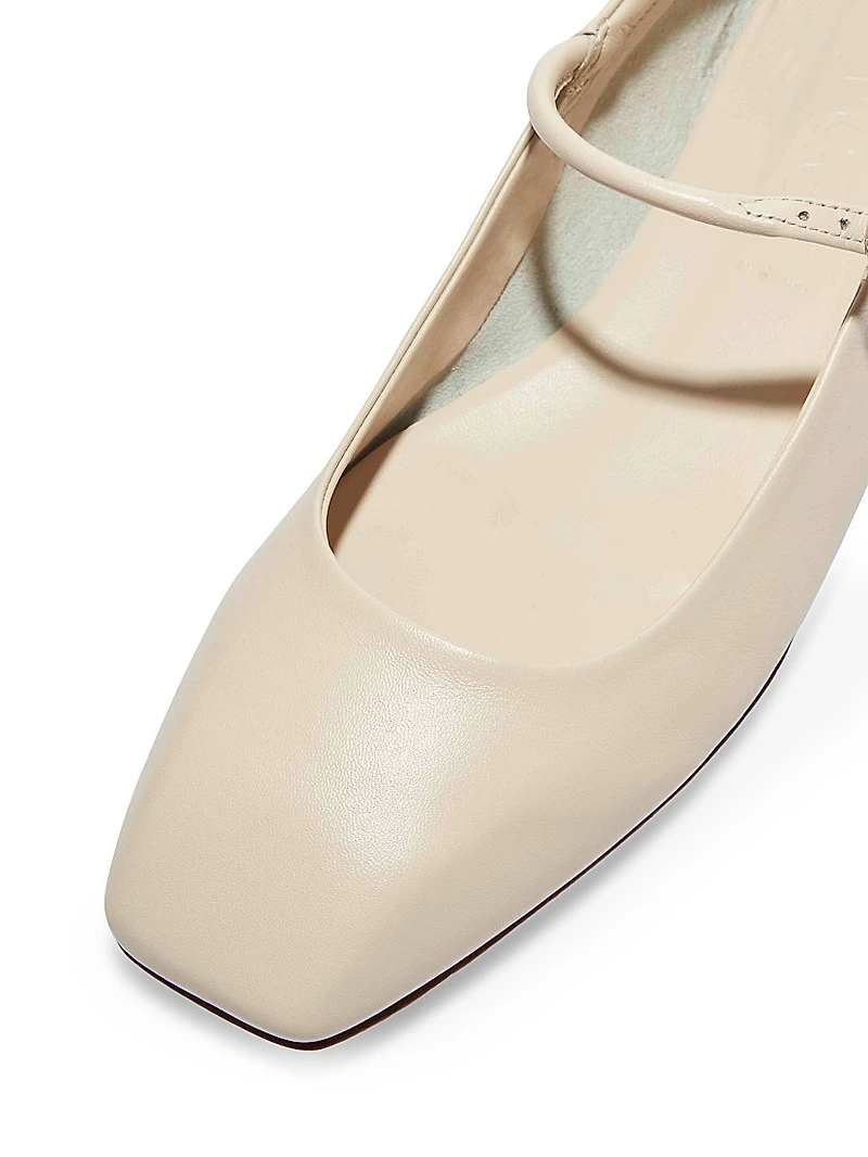 Leather Square-Toe Flats