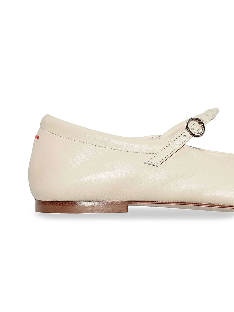 Leather Square-Toe Flats
