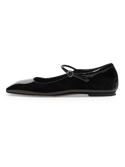 Patent Leather Square-Toe Flats