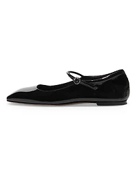 Patent Leather Square-Toe Flats