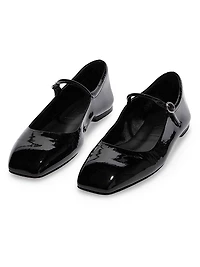 Patent Leather Square-Toe Flats